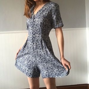 90s vintage floral romper dress small